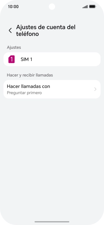 Pulsa el nombre de la tarjeta SIM. Pulsa el nombre de la tarjeta SIM.
