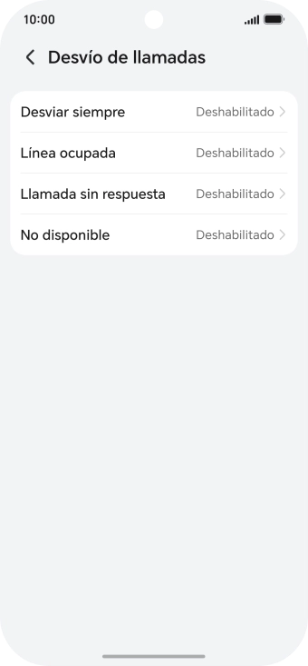 Pulsa el tipo de desvío deseado.