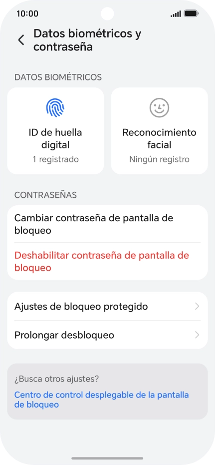 Pulsa Deshabilitar contraseña de pantalla de bloqueo e introduce el código de seguridad extra que has creado anteriormente. Pulsa Deshabilitar contraseña de pantalla de bloqueo e introduce el código de seguridad extra que has creado anteriormente.