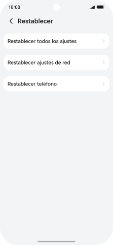 Pulsa Restablecer ajustes de red.