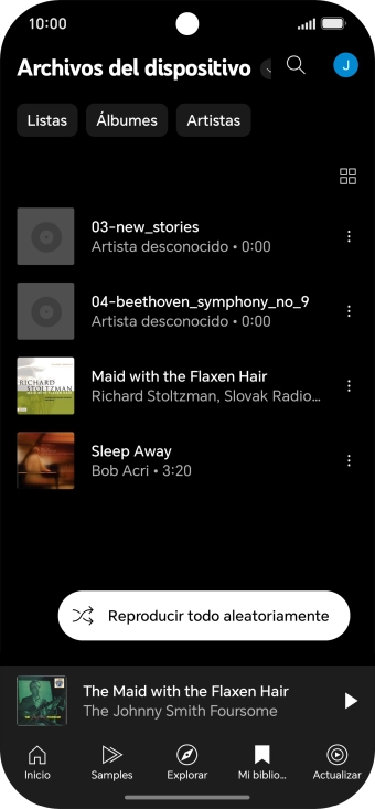 Pulsa el archivo de música deseado.