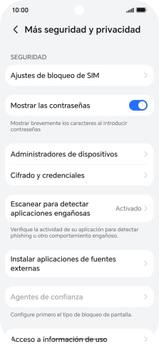 Pulsa Ajustes de bloqueo de SIM.