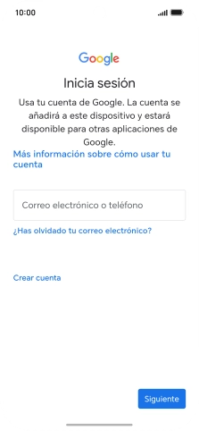 Si no tienes una cuenta de Google, pulsa Crear cuenta y sigue las indicaciones de la pantalla para ver cómo crear una cuenta nueva. Si no tienes una cuenta de Google, pulsa Crear cuenta y sigue las indicaciones de la pantalla para ver cómo crear una cuenta nueva.