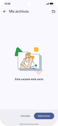 Si deseas crear una nueva carpeta, pulsa el icono de nueva carpeta y sigue las indicaciones de la pantalla para crearla.