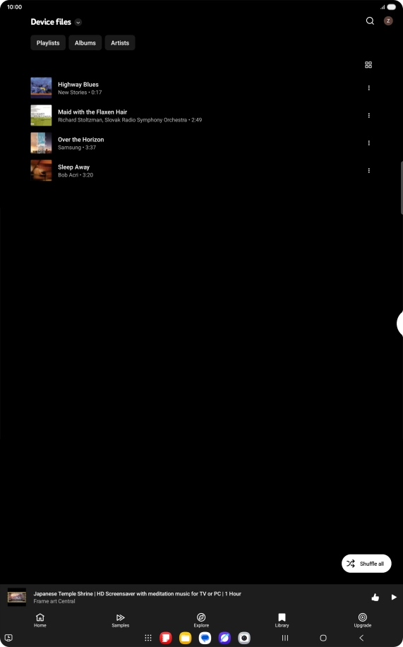 Press the required audio file.