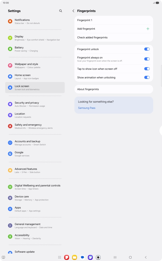 Press the indicators next to the required settings to turn them on or off.