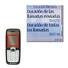 Duración de todas las llamadasLa duración de las llamadas dentro de cada categoría aparece debajo de cada categoría.