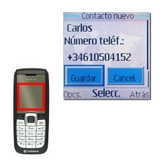 Elija Guardar y pulse la tecla de navegación.La pantalla muestra en qué guía se ha guardado el número.