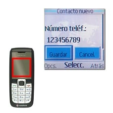 Vaya a Guardar y pulse la tecla de navegación.La pantalla muestra brevemente la tecla numérica asignada al número.