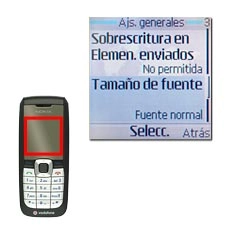 Vaya a Tamaño de fuente y pulse la tecla de navegación.