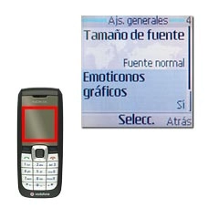 Vaya a Emoticonos gráficos y pulse la tecla de navegación.