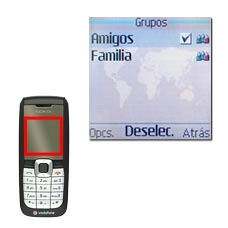 Cuando la casilla a la izquierda de un grupo está marcada con una V, el grupo está seleccionado.