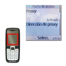 Elija Dirección de proxy y pulse la tecla de navegación.