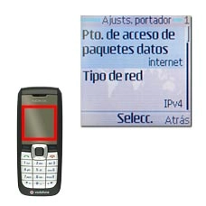 Vaya a Pto. de acceso de paquetes datos y pulse la tecla de navegación.