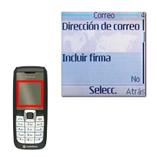 Vaya a Incluir firma y pulse la tecla de navegación.