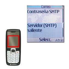 Vaya a Servidor (SMTP) saliente y pulse la tecla de navegación.