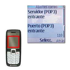 Vaya a Puerto (POP3) entrante y pulse la tecla de navegación.