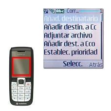 Vaya a Añad. destinatario, Añadir destin. a Cc o Añadir dest. a Cco y pulse la tecla de navegación.