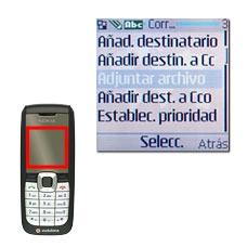 Vaya a Adjuntar archivo y pulse la tecla de navegación.