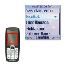 Vaya a Aviso llam. entr. y pulse la tecla de navegación.