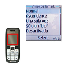 Elija el aviso de llamada deseado:Normal