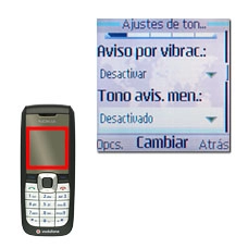 Vaya a Tono avis. men. y pulse la tecla de navegación.