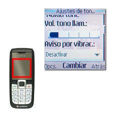 Vaya a Aviso por vibrac. y pulse la tecla de navegación.