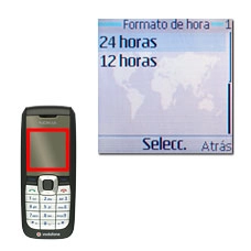 Elija 24 horas o 12 horas y pulse la tecla de navegación.