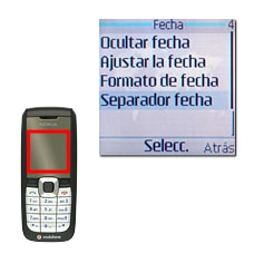 Vaya a Separador fecha y pulse la tecla de navegación.