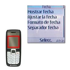 Vaya a Mostrar fecha u Ocultar fecha (dependiendo del ajuste actual) y pulse la tecla de navegación.