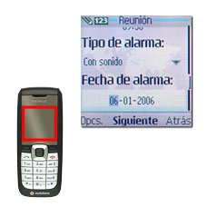 Vaya a Fecha de alarma e introduzca la fecha de la alarma.