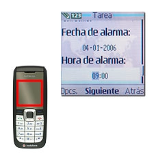 Vaya a Hora de alarma e introduzca la hora de la alarma.