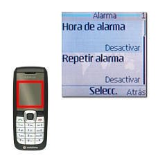Vaya a Hora de alarma y pulse la tecla de navegación.