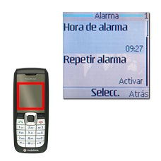 Vaya a Hora de alarma y pulse la tecla de navegación.