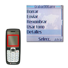 Vaya a Detalles y pulse la tecla de navegación.La pantalla muestra ahora el nombre, el tamaño, la fecha, el formato, etc. del clip de sonido seleccionado.