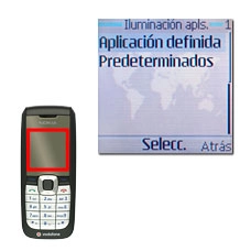 Elija Aplicación definida o Predeterminados y pulse la tecla de navegación.