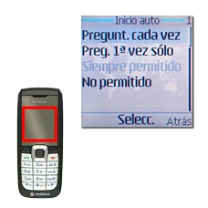 Elija Pregunt. cada vez, Preg. 1ª vez sólo, Siempre permitido o No permitido y pulse la tecla de navegación.