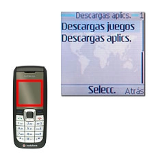 Elija Descargas juegos o Descargas aplics. y pulse la tecla de navegación.