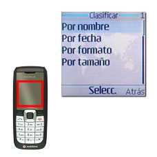 Elija Por nombre, Por fecha, Por formato o Por tamaño y pulse la tecla de navegación.