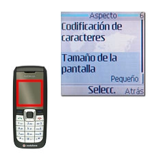 Tamaño de la pantalla, véase 2f.