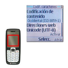Elija Codificación de contenido o Direcciones web Unicode (UTF-8) y pulse la tecla de navegación.