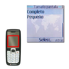 Elija Completo o Pequeño y pulse la tecla de navegación.