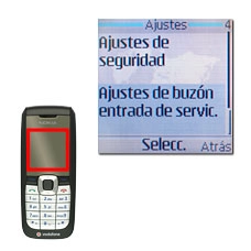 Vaya a Ajustes de buzón entrada de servic. y pulse la tecla de navegación.