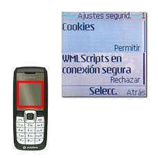 Vaya a Cookies y pulse la tecla de navegación.