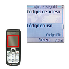 Vaya a Código en uso y pulse la tecla de navegación.