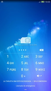 Introduce tu código PIN y pulsa intro.Si el teléfono rechaza la tarjeta SIM:Contacta con el distribuidor autorizado o el operador donde has adquirido el teléfono.