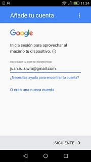 Pulsa SIGUIENTE.Introduce la contraseña de tu cuenta de Google.