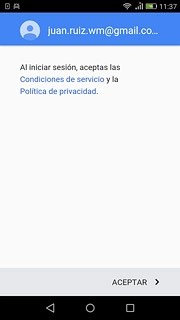 Pulsa ACEPTAR.Sigue las indicaciones de la pantalla para seleccionar los ajustes de tu cuenta de Google.