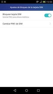 Pulsa Bloquear tarjeta SIM para activar o desactivar la función.