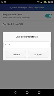 Introduce el código PIN y pulsa Aceptar.